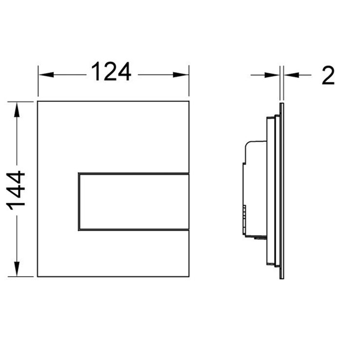TECE панель смыва для писуара, белый матовый, square urinal - 9242814