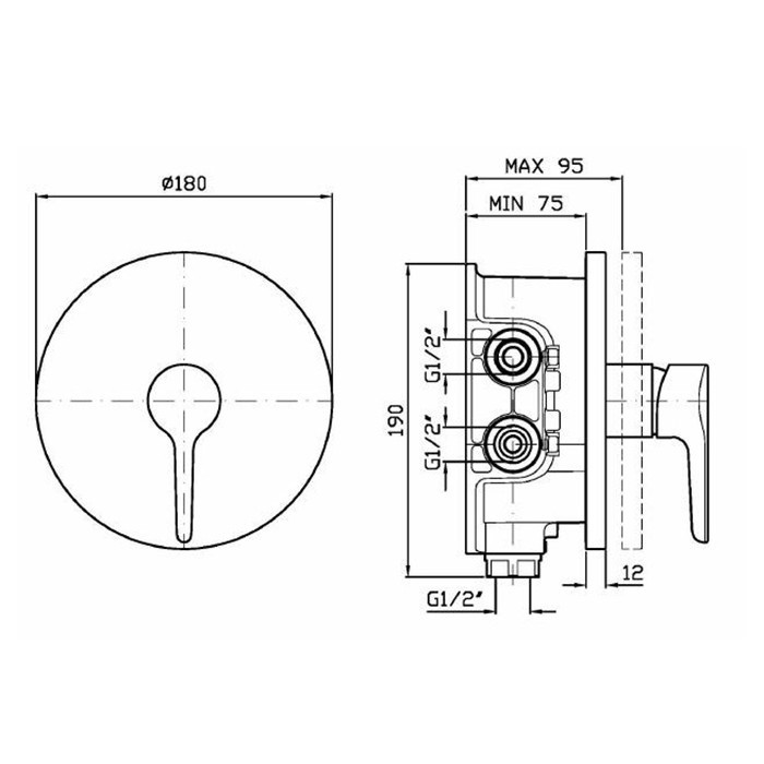 Zucchetti смеситель для душа, встраиваемый для zetasystem, medameda, хром арт. zmm090