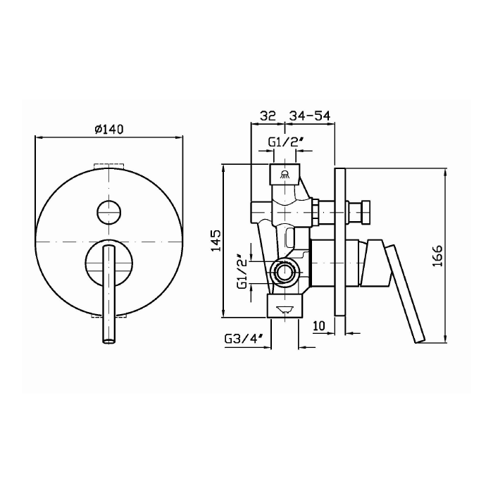 Zucchetti встроенный однорычажный смеситель, closer, хром арт. zcl656