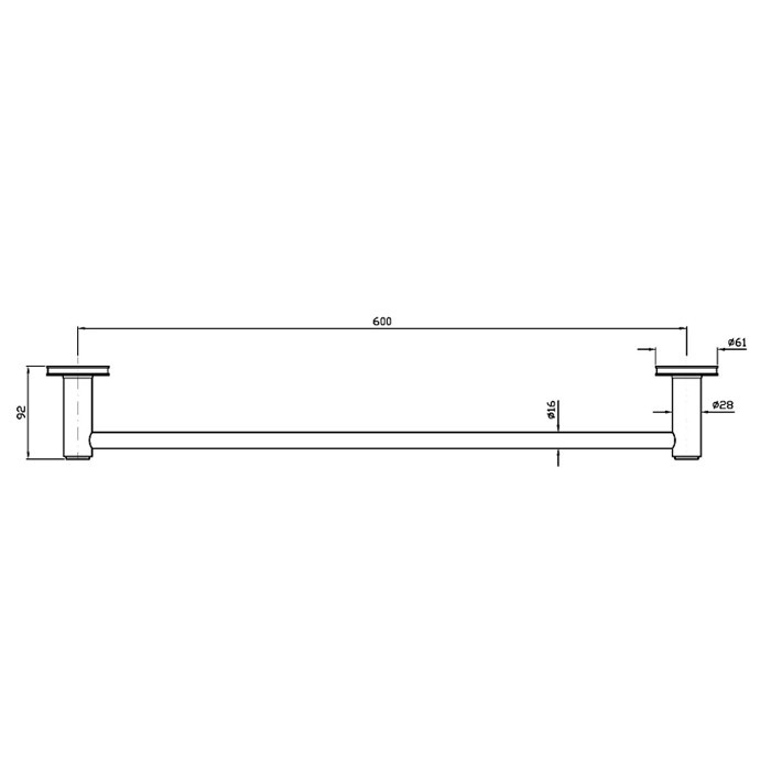 Zucchetti полотенцедержатель, 60см., подвесной, savoir, хром арт. zad222