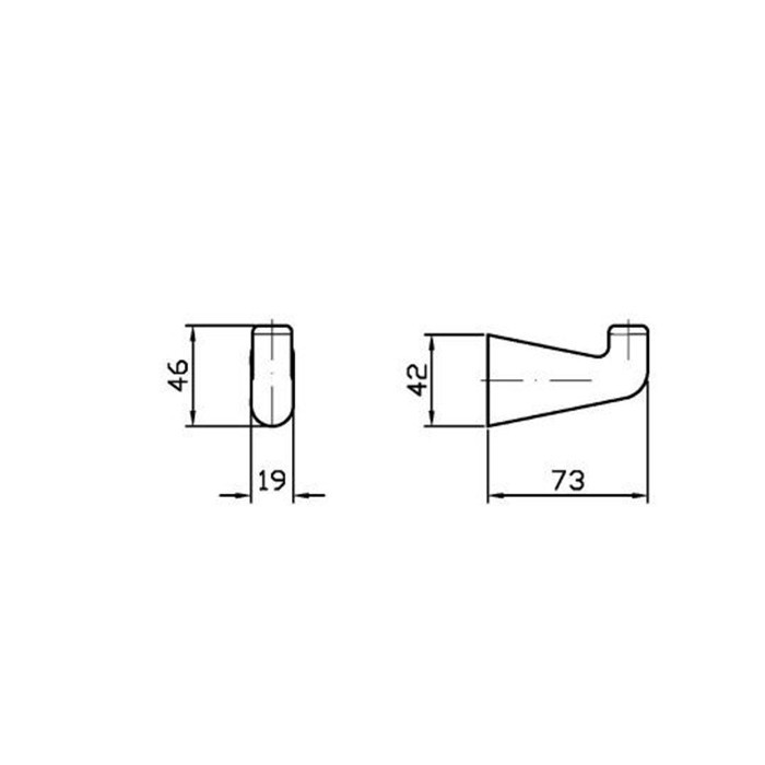 Zucchetti крючок, подвесной, medameda, хром арт. zad950