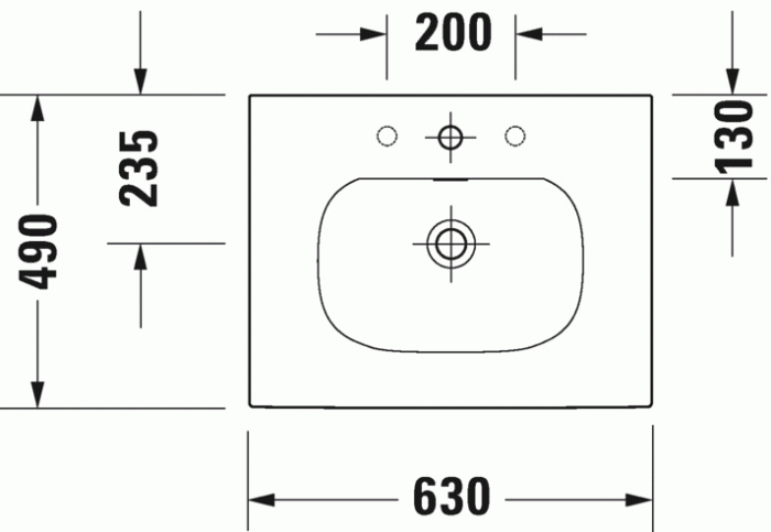 Duravit раковина подвесная 63х49см, viu, 2344630000 цвет: белый
