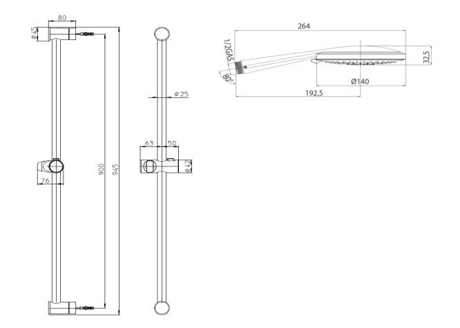 Bossini душевой комплект mixa/3 со штангой, ручным душем, держателем и шлангом, золото, mixa, золото арт. d04065p.021