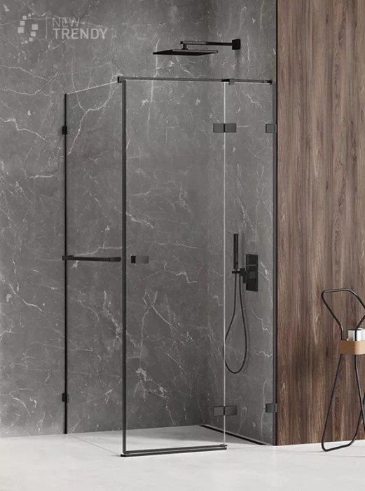 Душевое ограждение r 100x80x200, New trendy Avexa black, черный арт. EXK-2578