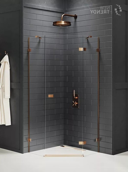 Душевое ограждение r 80x80x200, New trendy Avexa copper brushed, браширо арт. EXK-3819
