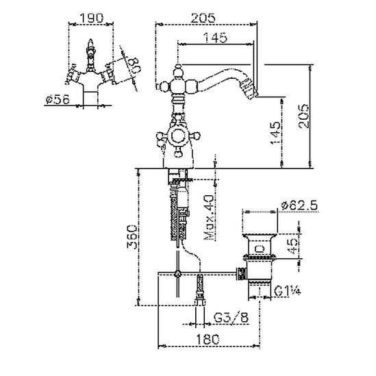Cisal смеситель для биде, vtt560102a victorian, цвет: satin brushed nickel