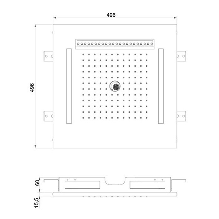 Almar верхний душ, chromotherapy, e044259.bs цвет: нержавеющая сталь