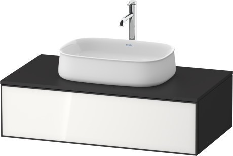Duravit тумба подвесная под раковину 550 мм х 1000 мм х 281 мм, zencha, ze4811064800000 цвет: белое стекло/графит суперматовый