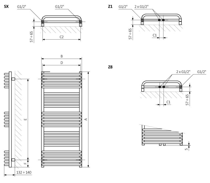 Terma эллектрический полотенцесушитель pola 1180-600