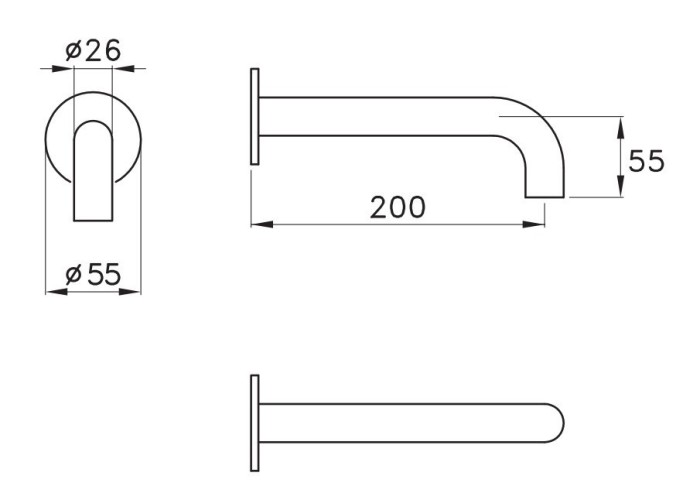 Stella излив для ванны, sirius, черный арт. sr09009ne00