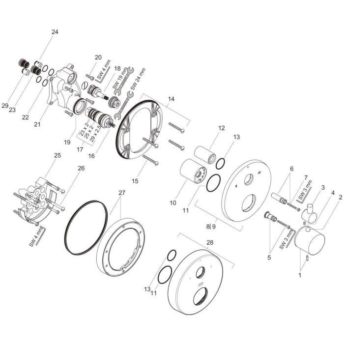 AXOR термостат для душа, Uno, черный арт. 38720340