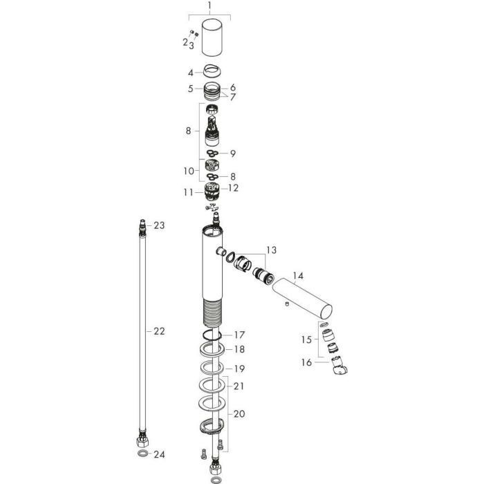 AXOR смеситель для раковины, Uno, полированный черный хром арт. 45002330