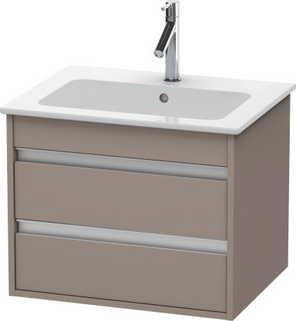 Duravit тумба подвесная под раковину с двумя выдвижными ящиками, ketho, kt6428 43 цвет: базальт матовый