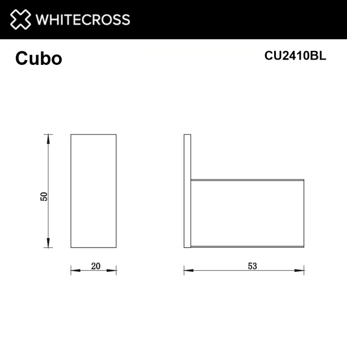Крючок, для полотенец, Whitecross Cubo black, черный мат арт. CU2410BL