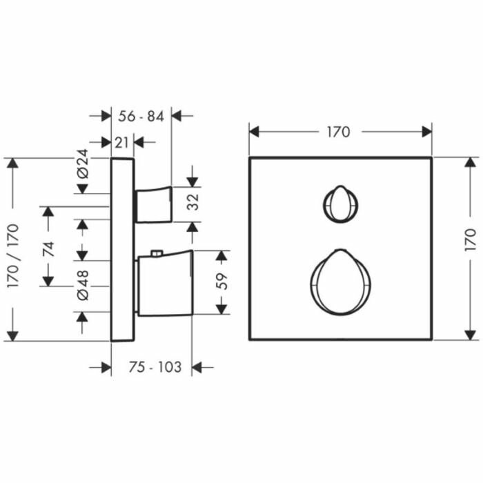 AXOR термостат для душа, Starck Organic, хром арт. 12716000
