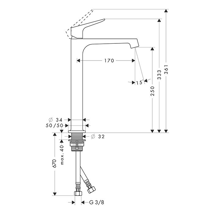 AXOR смеситель для раковины, Citterio M, бронза арт. 34127140
