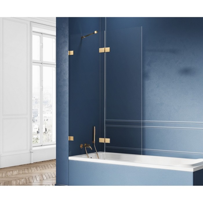 Шторка для ванны brushed 120x150 l, New trendy Avexa gold, брашированное золото арт. EXK-2014