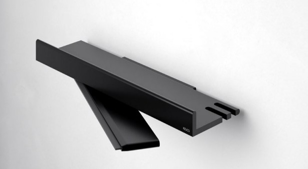 Keuco полочка для душа съёмная collection reva со встроенным стеклоочистителем, сollection reva, черный матовый арт. 12859 370000