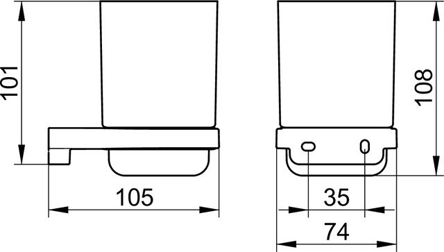 Keuco стакан из хрустального стекла без держателя, collection moll, прозрачный арт. 12750 009000