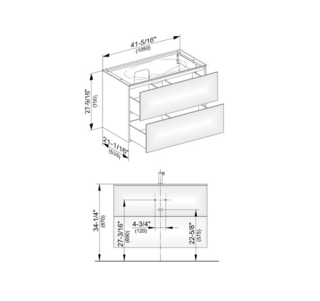 Keuco тумба подвесная под раковину с двумя выдвижными фронтами, edition 11, белый арт. 31352 210000