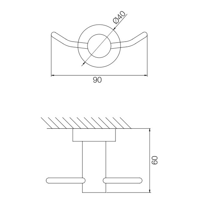 Fima Carlo Frattini крючок двойной, подвесной, rotola, хром арт. f6004/3cr
