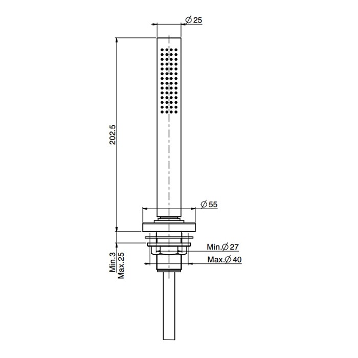 Fima Carlo Frattini ручной душ на борт ванны, 1 отв. set doccia, чёрный арт. f2136ns