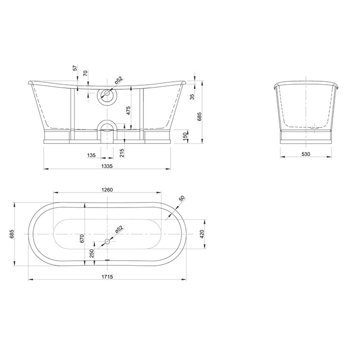 Knief ванна 170х70х68.5см., отдельностоящая, Prince, 0100-086 0100-091-05 цвет: нержавеющая сталь