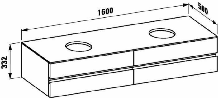 LAUFEN тумба под раковину 1897.1, 160 см, IL BAGNO ALESSI ONE - 4.2422.4.097.630.1