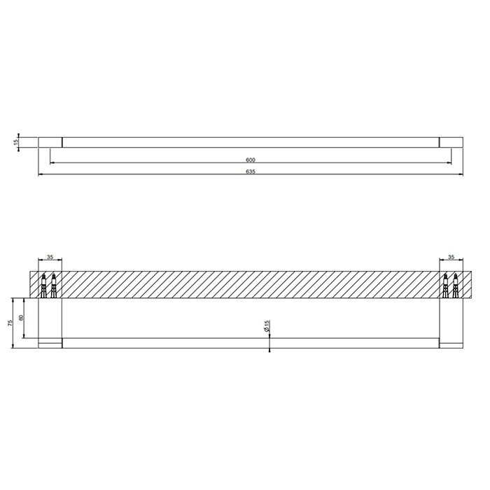 Gessi Полотенцедержатель, настенный, 60 см, Origini, 66504#149 цвет: finox brushed nickel