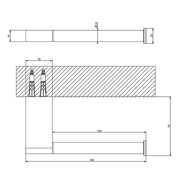 Gessi Держатель для туалетной бумаги, подвесной, Inciso, 66455#707 цвет: black metal   brushed pvd