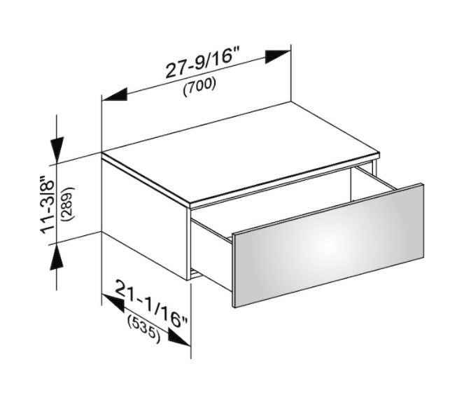 Keuco тумба боковая подвесная с одним выдвижным фронтом антарцит, edition 400, антрацит арт. 31741 390000