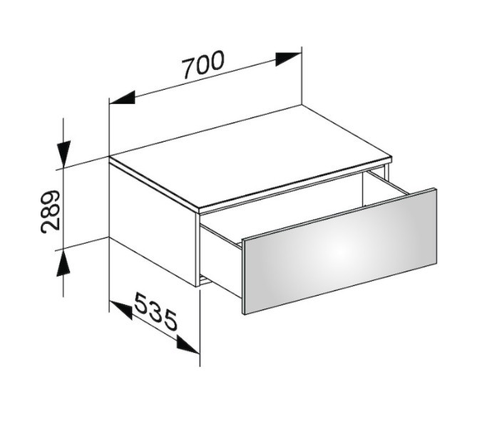 Keuco тумба боковая подвесная с одним выдвижным фронтом антарцит, edition 400, антрацит арт. 31741 390000