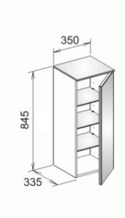 Keuco средний шкаф, royal reflex, черный арт. 34020 570002