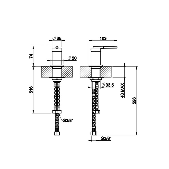 Gessi Смеситель для раковины без излива, Ingranaggio, 63600#031 цвет: хром