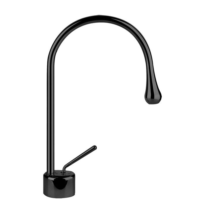 Gessi Смеситель для раковины на 1 отверстие, излив 174мм R=90, Goccia, 33601#299 цвет: черный