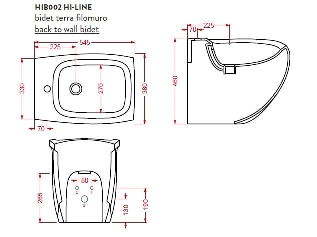 ArtCeram биде (напольное), hib002 01 00 hi-line цвет: белый глянцевый
