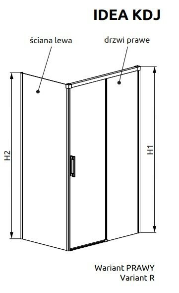 Radaway душевой уголок kdj 387045-54-01r, 387050-54-01l цвет: черный, Idea - 387045-54-01R, 387050-54-01L