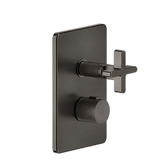 Gessi Термостат. смесителя, с подкл., 1/2", фильтрами и вентилем, Inciso, 58234#299 цвет: black xl