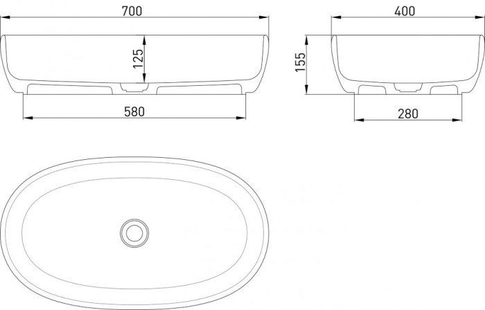 Salini раковина накладная 69x39,5, luce, 110721mrf цвет: матовый синий