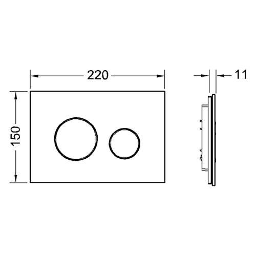 TECE панель смыва, стекло черное, хром матовый, loop - 9240655