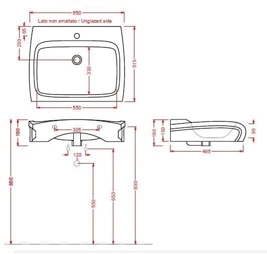 ArtCeram раковина для ванной комнаты, hil002 01 00 hi-line цвет: белый глянцевый