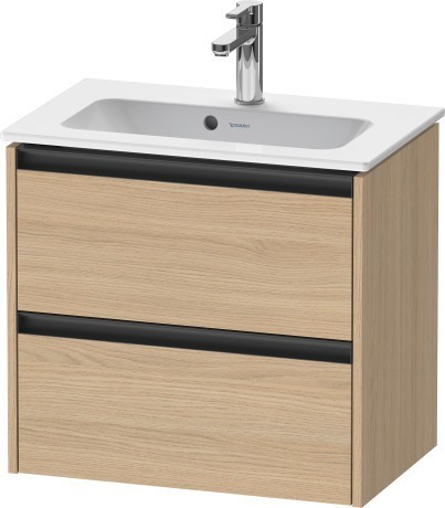 Duravit тумба подвесная под раковину 390 мм х 610 мм х 549 мм, 2 выдвижных ящик, ketho.2, k25255030300000 цвет: натуральный дуб