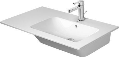 Duravit раковина ассиметричная правая, с переливом, me by starck, 2346830060 цвет: белый