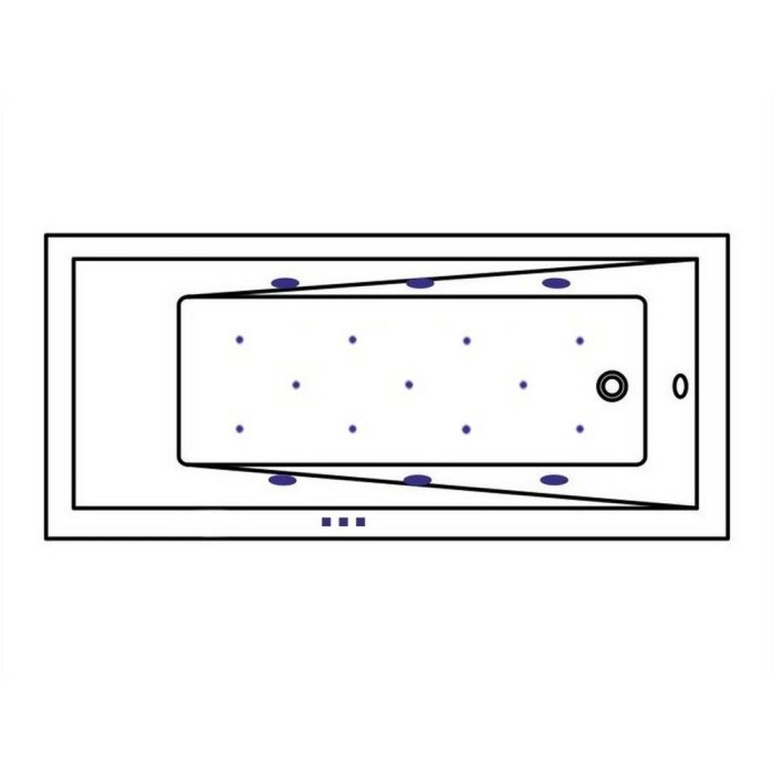 Встраиваемая ванна 160x80 relax, Whitecross Wave, золото арт. 0101.160080.100.RELAX.GL