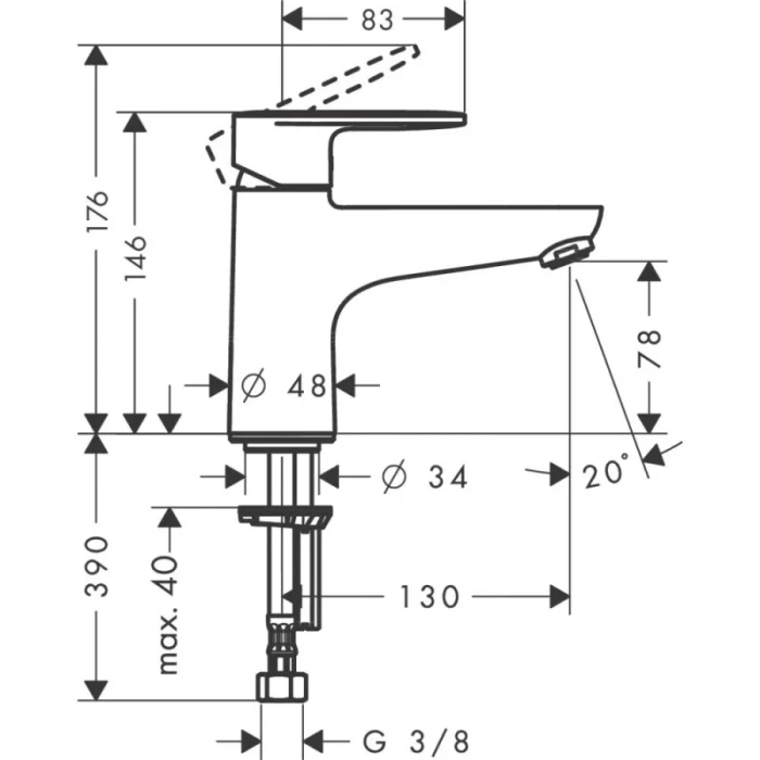 Hansgrohe смеситель на борт ванны, Vernis Blend, хром арт. 71443000