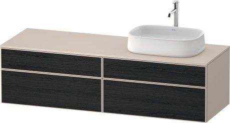 Duravit тумба подвесная с вырезом под раковину справа 550 мм х 1600 мм х 442 мм, zencha, ze4824r16830000 цвет: чёрный дуб/серо-коричневый суперматовый
