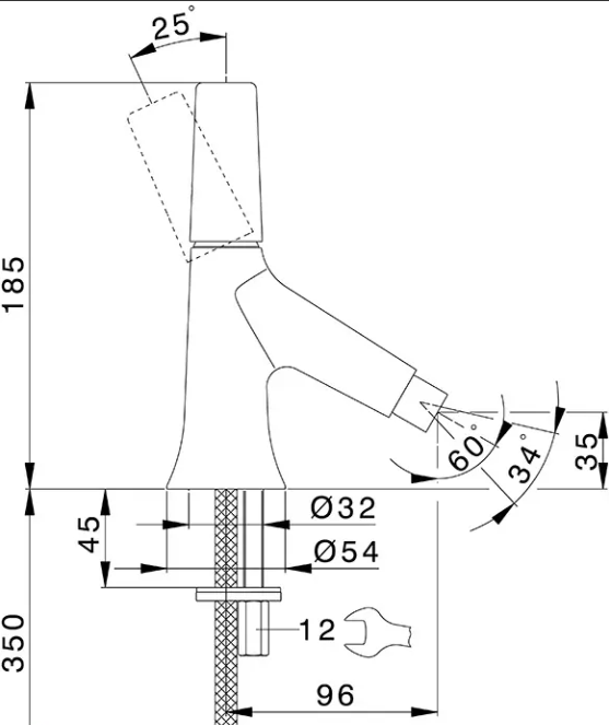 Cisal смеситель для биде, vi00056440 vita, цвет: matt black