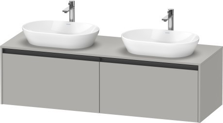 Duravit тумба подвесная под две раковины 550 мм х 1600 мм х 459 мм, ketho.2, k24889b07070000 цвет: бетонно-серый матовый