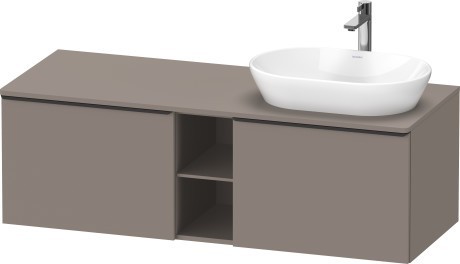 Duravit тумба подвесная под раковину справа 1400 мм х 550 мм и открытой полкой, d-neo, de4950r4343 цвет: базальт матовый