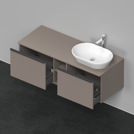 Duravit тумба подвесная под раковину справа 1400 мм х 550 мм и открытой полкой, d-neo, de4950r4343 цвет: базальт матовый